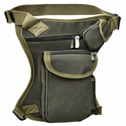 Small Multi-Purpose Drop Waist Leg Bag Canvas Utility Tactical Hip Molle Pack Sport Camping Hiking Motorcycle Racing Thigh Pouch Army Green - color: Army Green