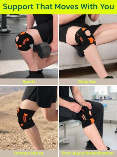 AOFIT Adjustable Knee Brace Metal Springs & Anti-Slip for Sports Gray S - color: Gray-S