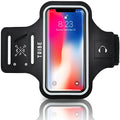 TRIBE Water Resistant Cell Phone Armband Case Running Holder for iPhone Pro Max Plus Mini SE (13/12/11/X/XS/XR/8/7/6/5) Galaxy S Ultra Plus Edge Note (21/20/10/9/8/7/6/5) Adjustable Strap & Key Pocket - color: Black, size: M: iPhone Pro/X/XS/Galaxy S (Not