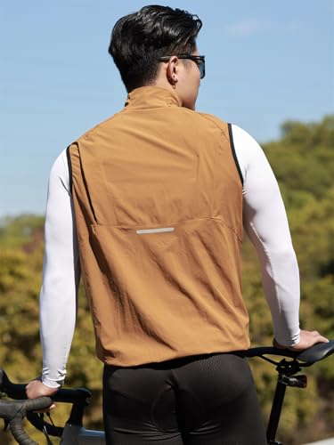 WOSAWE Reflective Cycling Vest with Chest Pocket Water-Repellent Lightweight Windproof Gilet for Running, Hiking, Biking - color: Yellow, size: X-Large