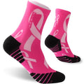 NIcool Cycling Socks For Men, 1/3 Pairs Bright Seamless Compression Running Crew Socks Youth Cushioned Tennis Quarter Socks - color: 1 Pair Hot Pink