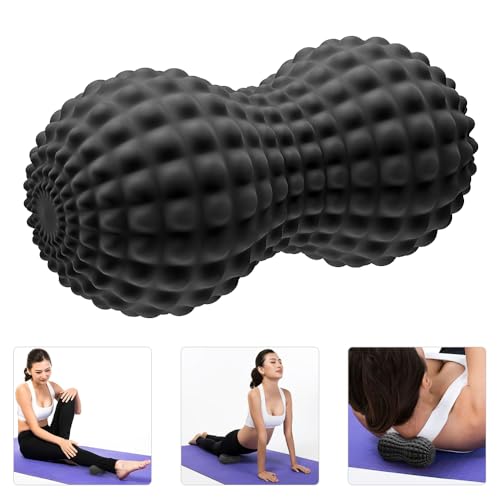 SELEWARE Peanut Massage Ball, Double Lacrosse Roller for Muscle Relief - color: Black