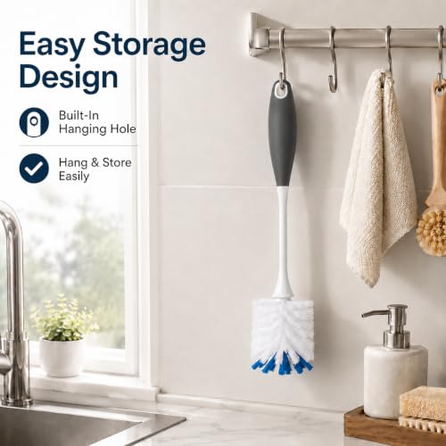 2 Pack Bottle Scrubbing Brushes - color: Gray