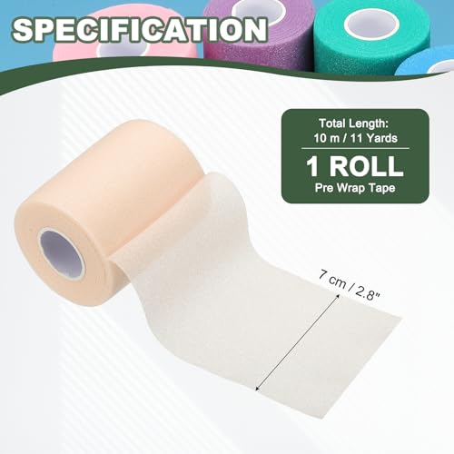 Pre Wrap Tape, Non-Slip Grip Cushion Wrap Prewrap Athletic Tape Fitting for (Tennis- Badminton - Pickleball - Sports) - color: Beige