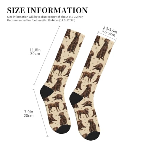 Cute Dog Compression Socks Women Men, Dog Lover Gift - color: Chocolate Lab