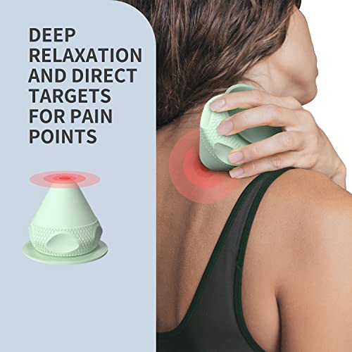 Mountable Self-Massage Ball Handfree with Suction Cup,Deep Tissue Back Sore Muscle Knot Massager,Myofascial Release,Manual Massage Balls, Foot Plantar Fasciitis, Back Stress Relief - Green - color: Green