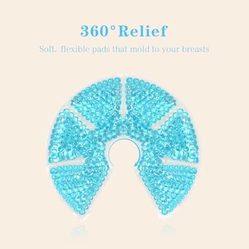 Hot/Cold Breast Gel Ice Packs Breastfeeding Cooling/Heat Pad Pain Relief - color: Blue