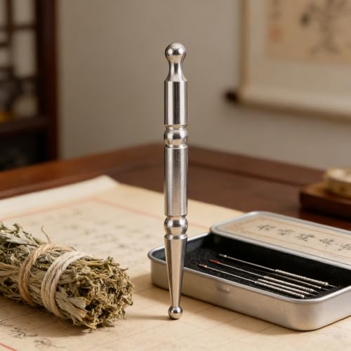 Acupuncture Pen Acupressure Pen for Facial Massage Manual Reflexology Tool Trigger Point Therapy Deep Tissue Massager for Face Neck Back Portable 4.72in