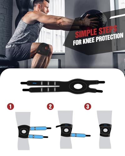 Knee Support for Men & Women – Adjustable Knee Brace with Open Patella & Built-in Patella Gel Pads for Running, Walking, Gym & Daily Activities - color: Standard