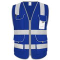 8 pockets High Visibility Full Zip Safety Vest for Men, Blue L - color: Blue-01, size: Large