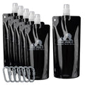 Ancable 17oz Collapsible Water Bottles, 6-Pack Reusable Travel Foldable Water Bottles for Hiking Camping Running Bike, BPA-Free Water Bottle - color: Black x 6, size: 17 Ounces