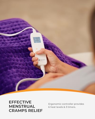 CooCoCo FSA Eligible 17 x 33 in Electric Heating Pad, Modena - color: 17"*33" Purple