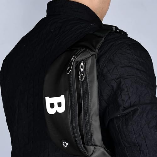 Fanny Packs for Men and Women Water-Repellent Sports Waist Pack Bag - color: 1pack-Black Letter B