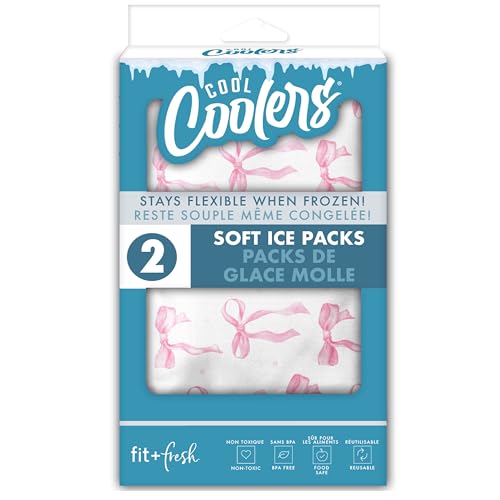 Fit & Fresh Cool Coolers Soft Ice Packs for Lunch Bags & Coolers, 2pk - color: Pink Bows (2 Pack)