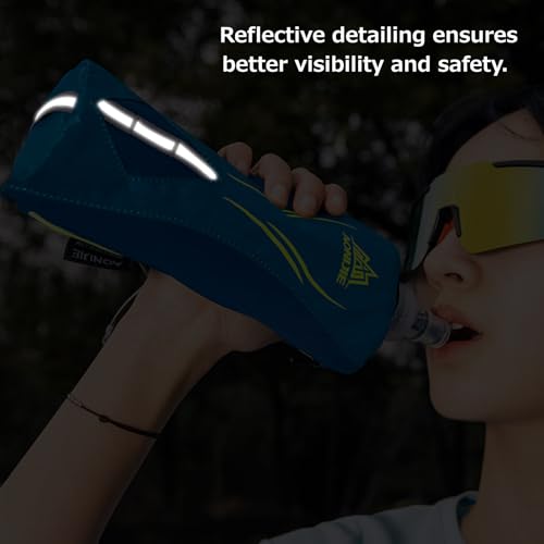 Azarxis TPU Soft Flask Collapsible Water Bottles BPA-Free 250ml 350ml 500ml for Hydration Vest Pack Running Hiking Cycling Climbing - color: A - Black 500ml Handheld Bottle