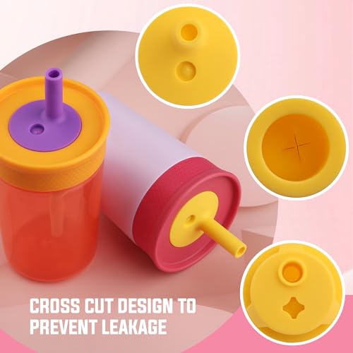 Silicone Bite Valve & Straws Parts for Owala Kids 12/15oz Bottle - color: Yellow