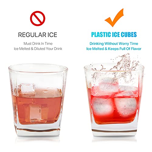 Reusable Ice Cubes for Drinks, 100 Pack Refreezable Plastic Ice Cubes BPA Free for Cocktails, Chills Drinks Without Diluting, Wine, Beer or Coffee Easy To Use - color: White-100Pack