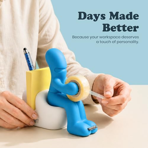 The Butt Tape Dispenser – Funny Blue Desk Accessories, Office Gag Gift - color: Blue