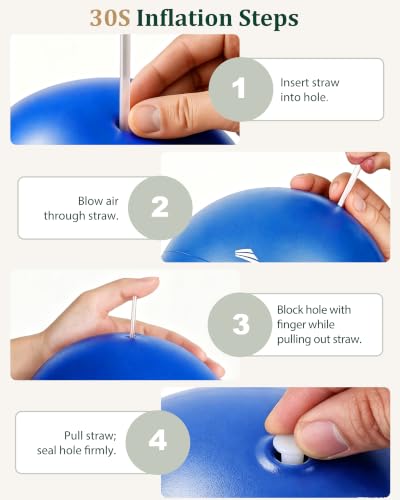 Trideer 9 Inch Pilates Ball with Inflation Straw, Small Exercise Yoga Ball - color: Royal Blue