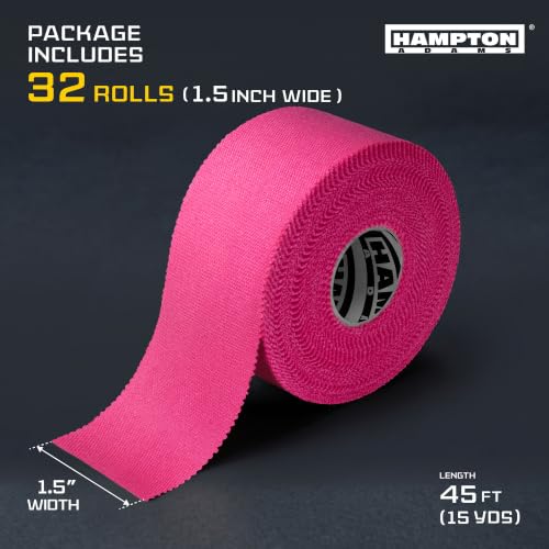 Hampton Adams Athletic Sports Tape, Very Strong, Easy Tear, No Residue - color: Hot Pink (1.5 Inch)