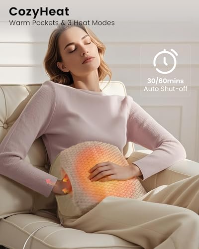 COMFIER Extra Large Graphene Heating Pad for Back, FSA Eligible, Beige - color: Light Yellow