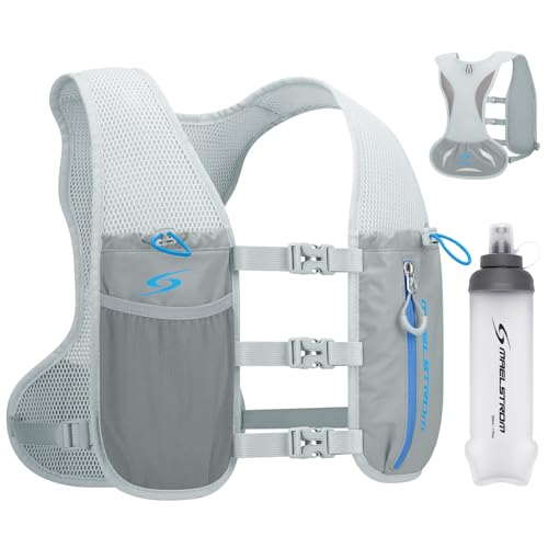 Maelstrom Running Vest, Lightweight Hydration Pack with 500ml Soft Flask - color: Gray