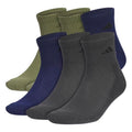adidas Men's Athletic Cushioned Quarter Ankle Socks 6 Pairs - color: Olive Strata Green/Dark Blue/Carbon Grey, size: Medium