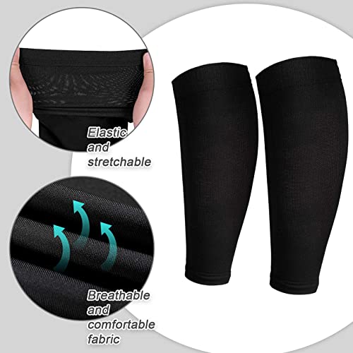 SATINIOR 4 Pairs Calf Compression Sleeve Leg Compression Sock Calf and Shin Support Relieve Calf Pain for Men Women Youth for