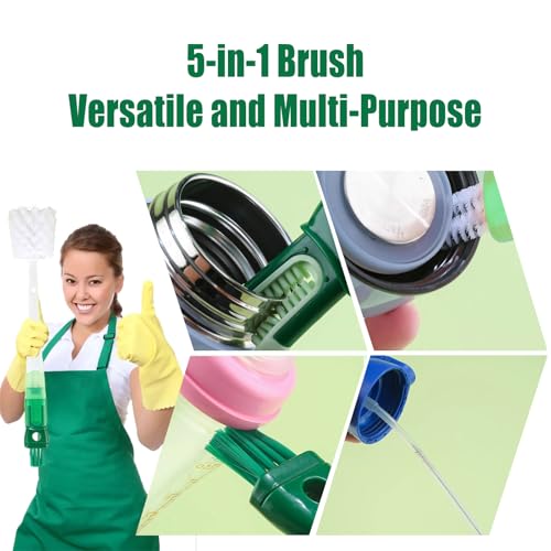 Water Bottle Cleaner Brush,Bottle Scrubber Brush for Cleaning Bottles Set