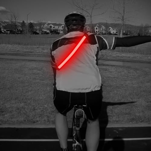 Illumifun LED Running Belt - USB Rechargeable Light Up Sash, High-Visibility Elastic Waistband Light for Running Cycling Hiking Camping Nighttime Activities - color: Red