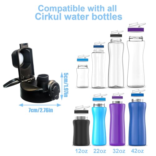 Lid for Cirkul Water Bottle - Auto Flip Lid for Hydro Flask Wide Mouth 12-64oz, Replacement Compatible with Cirkul, Hydroflask, Simple Modern, Iron Flask & Others, Nozzle with Button Lock (1) - color: 1
