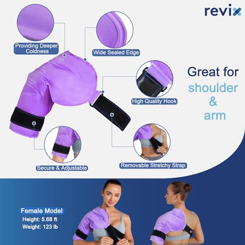 REVIX Ice Pack for Shoulder Rotator Cuff, Reusable Gel Cold Pack - size: Standard, style: Purple