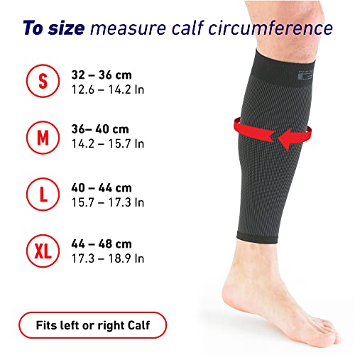 Neo-G Calf Compression Sleeve for Men and Women for Sports, Daily Wear – Shin Splint Compression Sleeve provides Shin Splint Relief, Pain Relief from Injury, Strains, Sprains, Weak Calves - M - size: MEDIUM: 36 - 40 CM