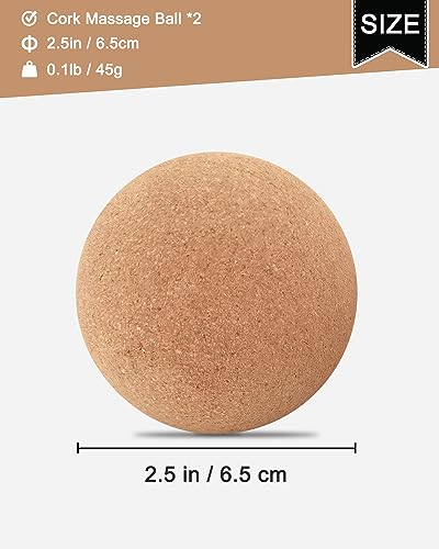 KITWILD Cork Massage Ball, 2.5 Inch, 2 Pack - style: 2 Pack (2.5'')