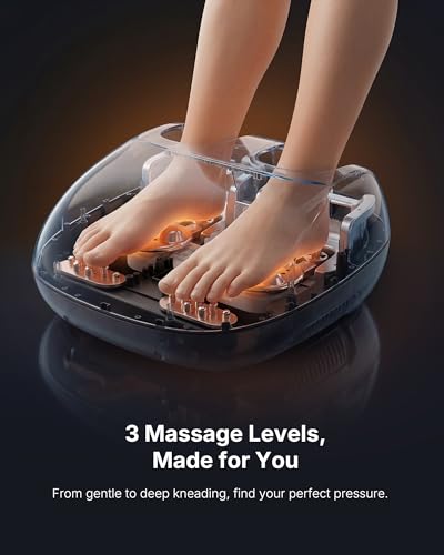 KNQZE Shiatsu Foot Massager with Heat for Plantar Fasciitis, Birthday Gifts - color: White