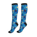 Compression Socks Knee High Support Socks Women Circulation Stockings for Athletic Running Cycling Flying - color: Hanukkah