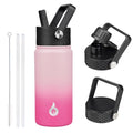 BJPKPK 18oz Insulated Water Bottle with Straw Lid, Stainless Steel Bottle - color: Cherry, size: 18 Ounces