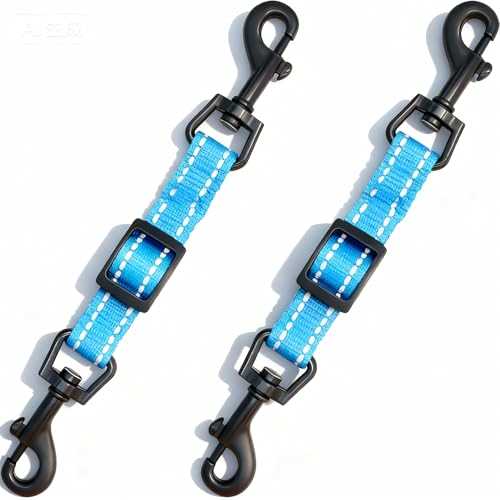 Adjustable Dog Collar Safety Backup Clip, Blue - color: Blue, size: M(7.2~8.7 in adjustable length x 0.6 in width)
