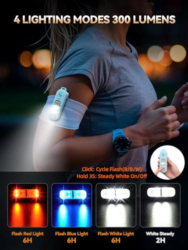 TECKNET Clip-On Personal Alarm with LED Light, USB-C Rechargeable, Blue - color: Blue