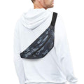 Small Camo Black Crossbody Bag Shoulder Fanny Pack with 4-Zipper Pockets - color: Camo Black, size: Large