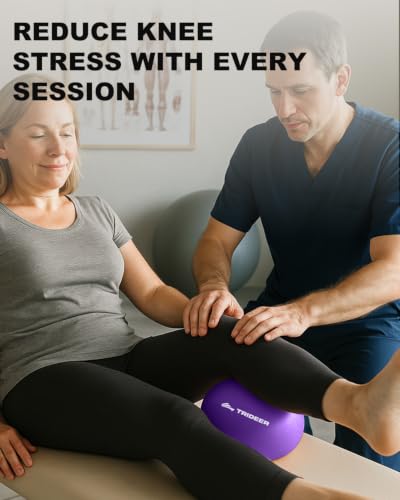 Trideer Exercise Ball for Rehabilitation with Guide, 9 Inch Pilates Ball - color: Purple (with inflation straw)