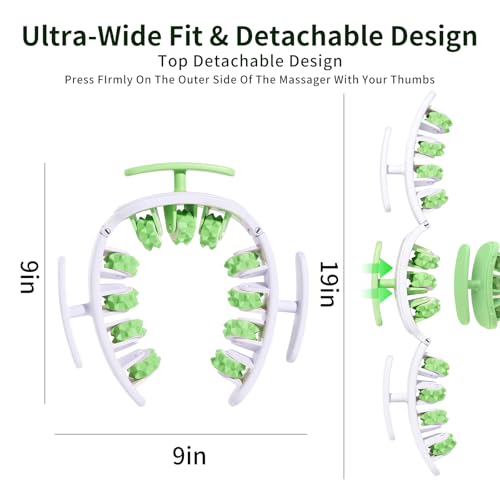 Cellulite Massage Roller & Tool - Lymphatic Drainage Massager, Deep Fascia Release Muscle Roller for Legs, Thighs, Hips, Buttocks, and Abdomen, Anti Cellulite Remover with Travel Pouch (Green)