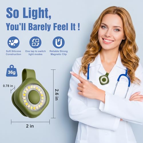 Rechargeable Nurse Lights Clip On for Night Shift, Badge Light - color: F-Green