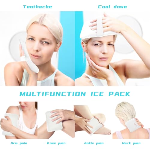 Gel Ice Pack for Injuries Reusable Ice Bag with Strap 1Pack Hot Cold Pack - color: Pure White-1 Pack