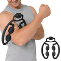 BraceAbility Handheld Massage Roller - Fit Roller Pro Tool with Trigger-Point Foam Wheels for Sore Muscle Pain, Fascia Cellulite, Deep Tissue Full Body Massager Legs, Shoulders, Neck, Hips Therapy