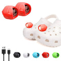 Vergissm Rechargeable Flashlights, 2 PCs LED Headlight, Waterproof Hands Free Flashlights with 3 Lighting Modes for Kids Adults, Novelty Shoe’s Lights for Camping (Red) - color: Red