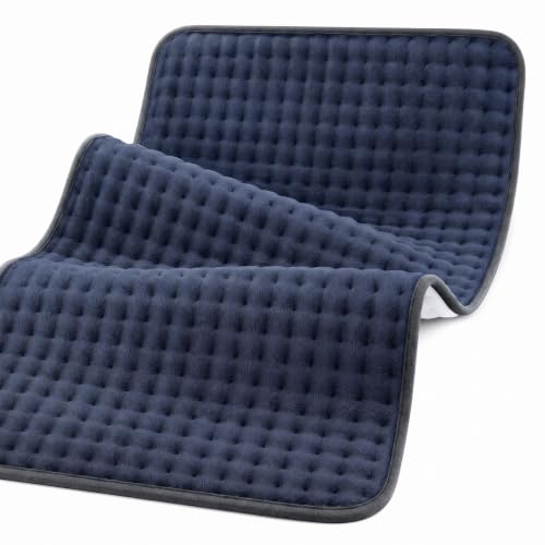 Heating Pad for Back Pain Relief, FSA Eligible HSA,17" x 33" Extra Large Heating Pads for Cramps, Electric Heating Pad with 6 Temperature Controller, Moist & Dry Heat, Auto Shut-Off, Machine Washable - color: Black&white
