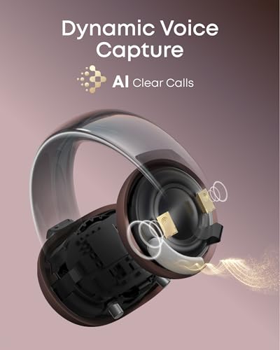 Soundcore AeroClip by Anker Open Ear Earbuds, Clip On Earbuds, Open Ring - color: Rosy Brown