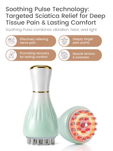 Deep Tissue Massager for Sciatica Pain Relief, Electric Sciatic Nerve Relief Device, Back and Leg Muscle Massage Tool for Daily Comfort