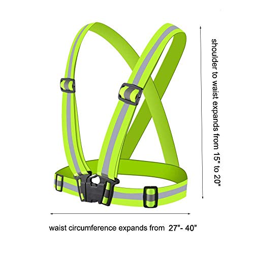 Chiwo Reflective Vest Running Gear 2Pack, High Visibility Safety Vest - color: Green